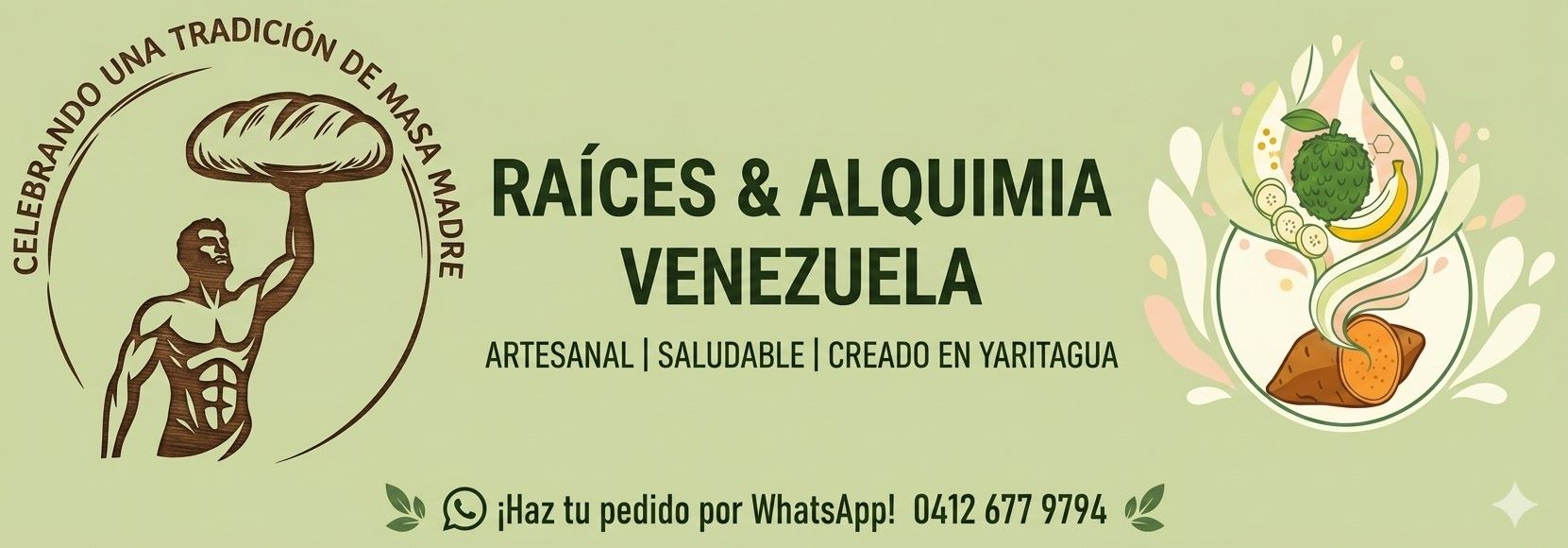Raíces y Alquimia Venezuela - Celebrando una tradición de masa madre. Artesanal, Saludable, Creado en Yaritagua. WhatsApp 0412 677 9794